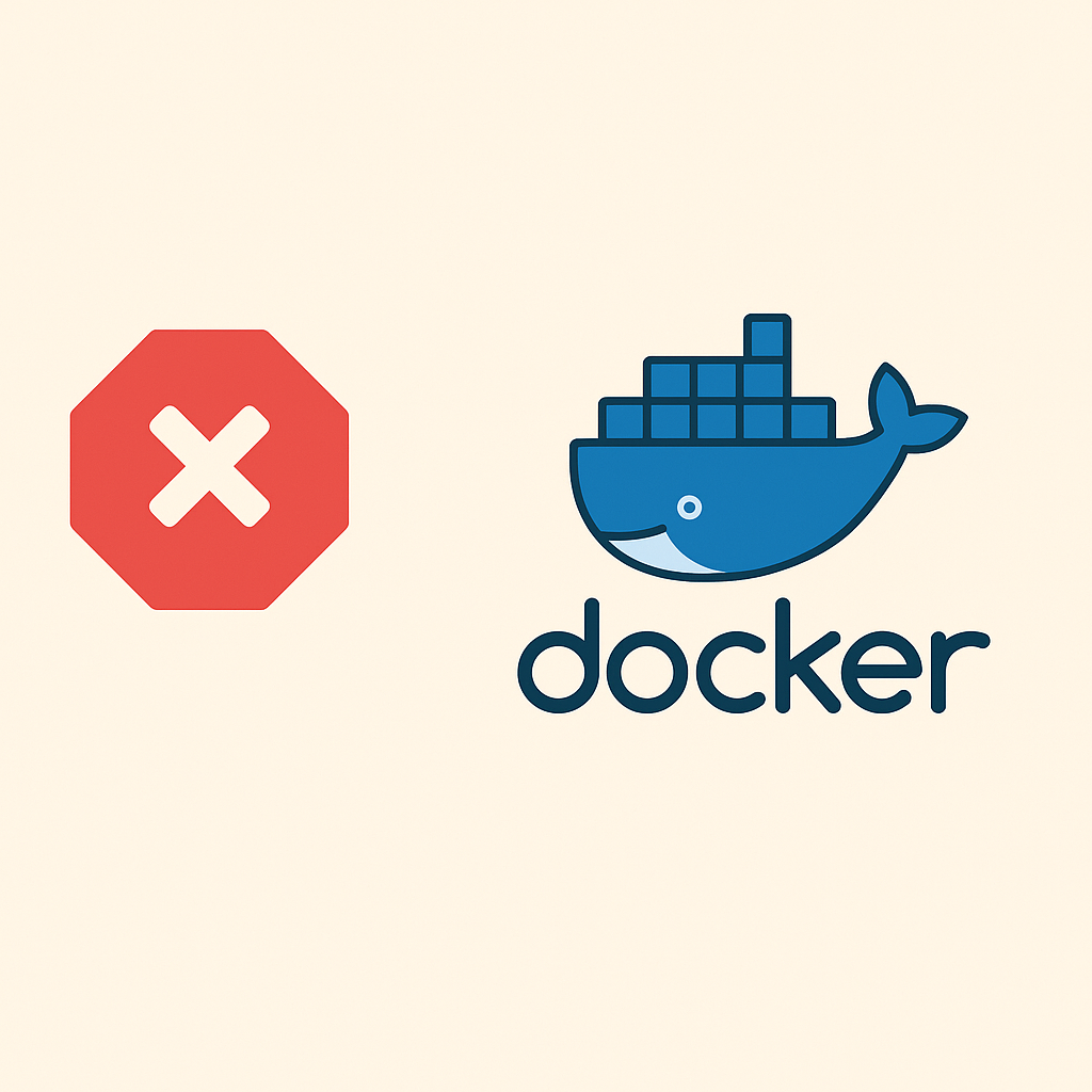 Docker error numerical result out of range with warning symbol illustration